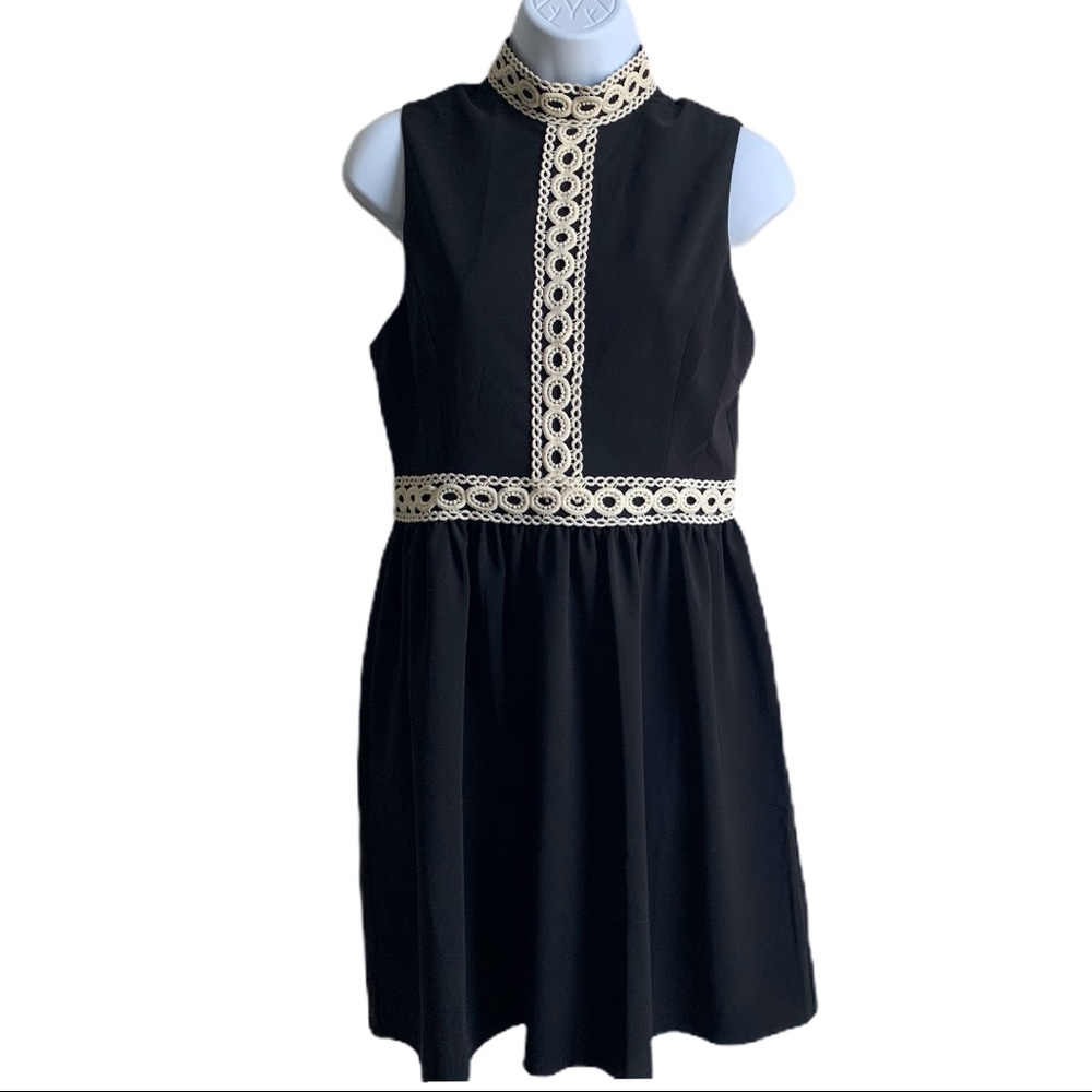 Altar’d State Black and Tan crochet lace embroidered bohemian sleeveless dress